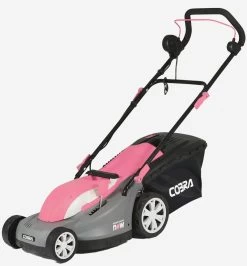 Limited Edition Breast Cancer Now Cobra GTRM38P 15inch Electric Lawnmower