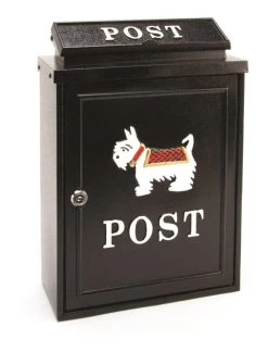 Harewood Black Scotty Dog Post Box