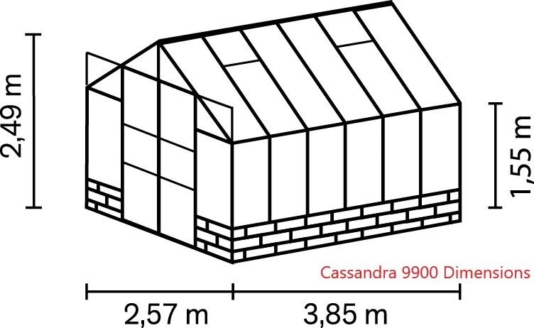 Vitavia Cassandra Dwarf Wall Greenhouse 3 Vitavia Cassandra Dwarf Wall Greenhouse - Image 3