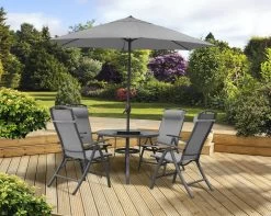 Pagoda Sienna 4 Seat Dining Set Including Parasol