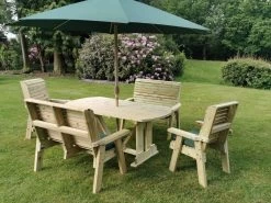 Churnet Valley Ergo 6 Seat Table Set - 2 X Chairs & 2 X Benches -Garden Living Outlet Store 46798 2536