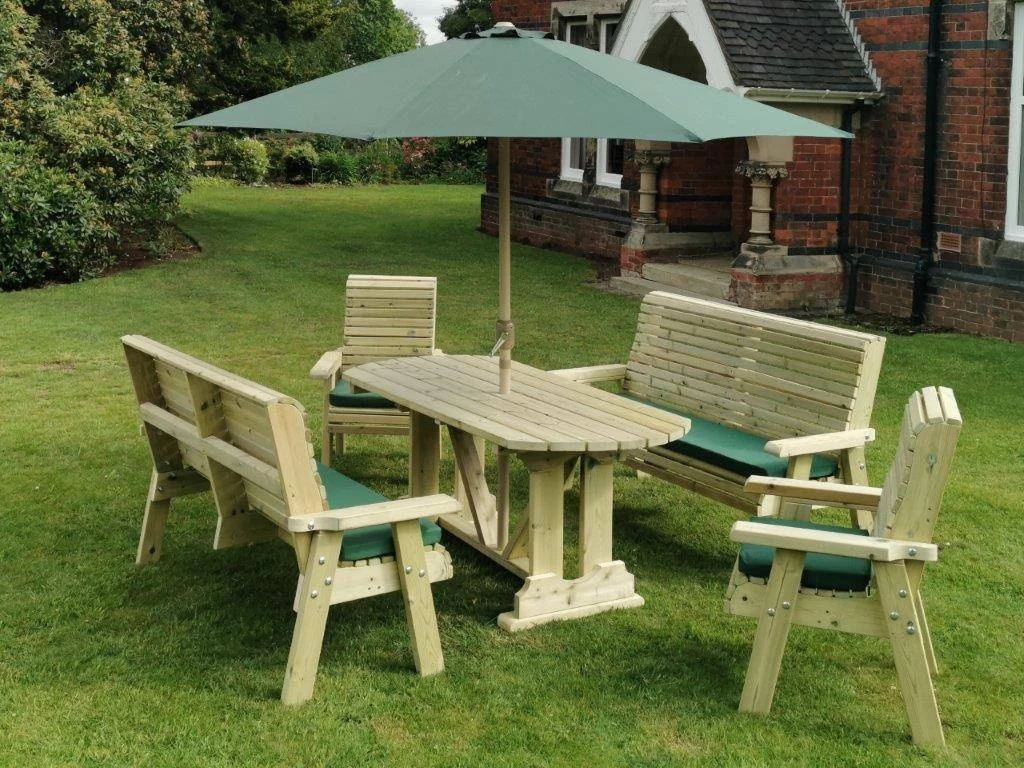 Churnet Valley Ergo 8 Seat Table Set - 2 X Chairs & 2 X 3-Seater Benches 1 Churnet Valley Ergo 8 Seat Table Set - 2 X Chairs & 2 X 3-Seater Benches