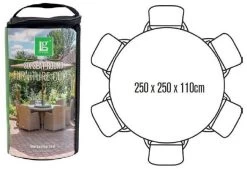 LG Outdoor DXCOV02 Deluxe Cover For 6 Seat Round Dining - Up To 150cm Table -Garden Living Outlet Store 46927 2318