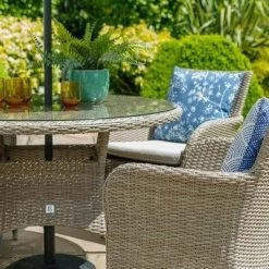 LG Outdoor Monaco Sand 4 Seat Dining Set And Parasol -Garden Living Outlet Store 51133 30443