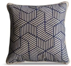 LG Outdoor Blue Striped Cubes 50cm Scatter Cushion