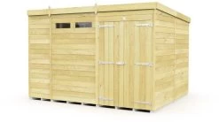 DIY Sheds Pent Security Shed - Double Door